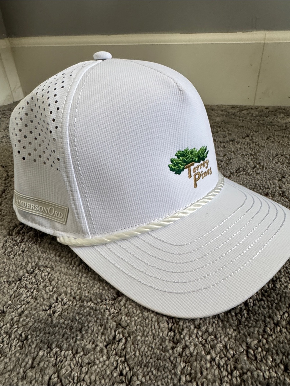 NWT AndersonOrd x Torrey Pines Golf Performance Rope Hat Snapback White
